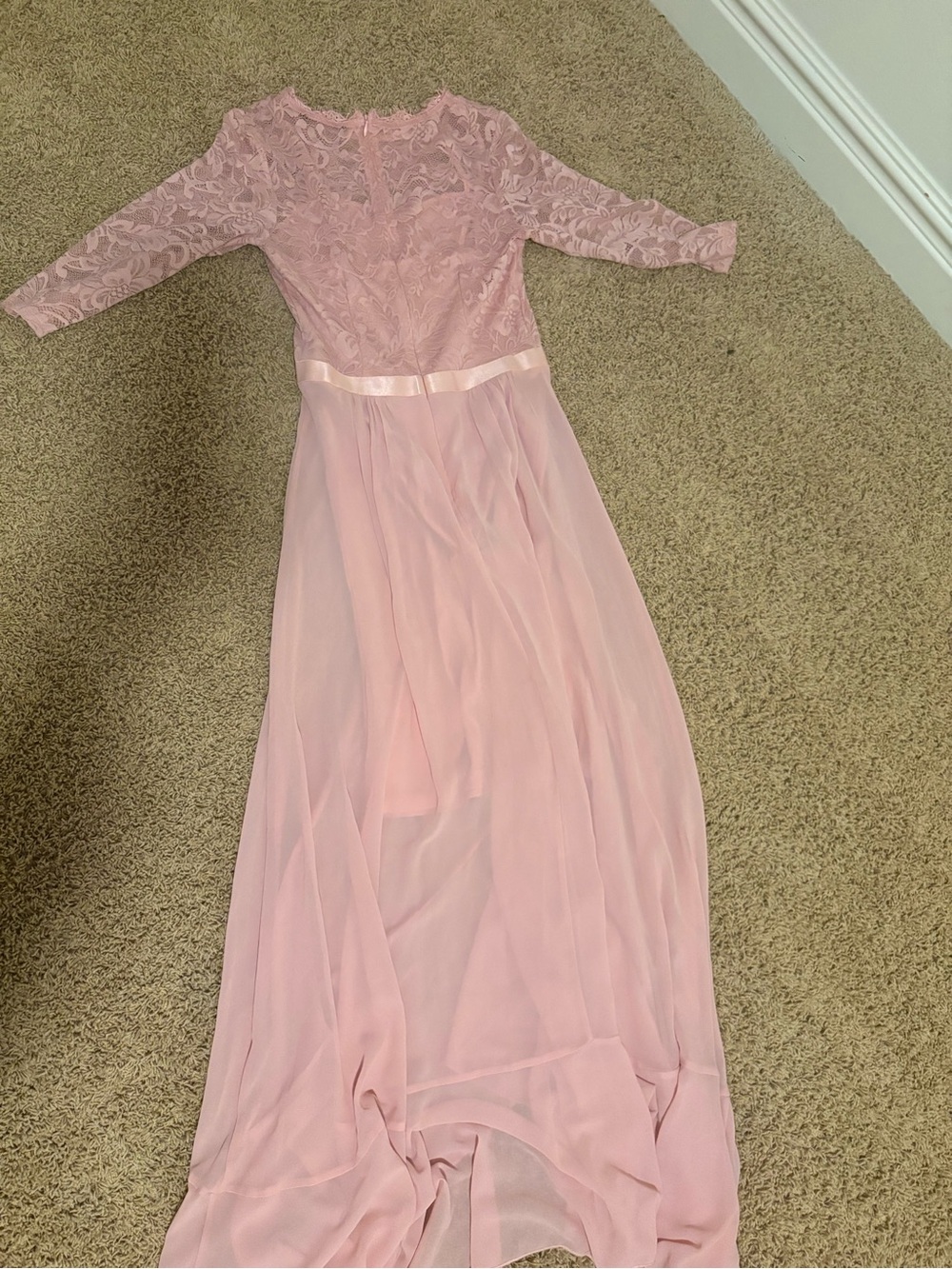 Miusol Pink Lace & Chiffon Maxi Dress